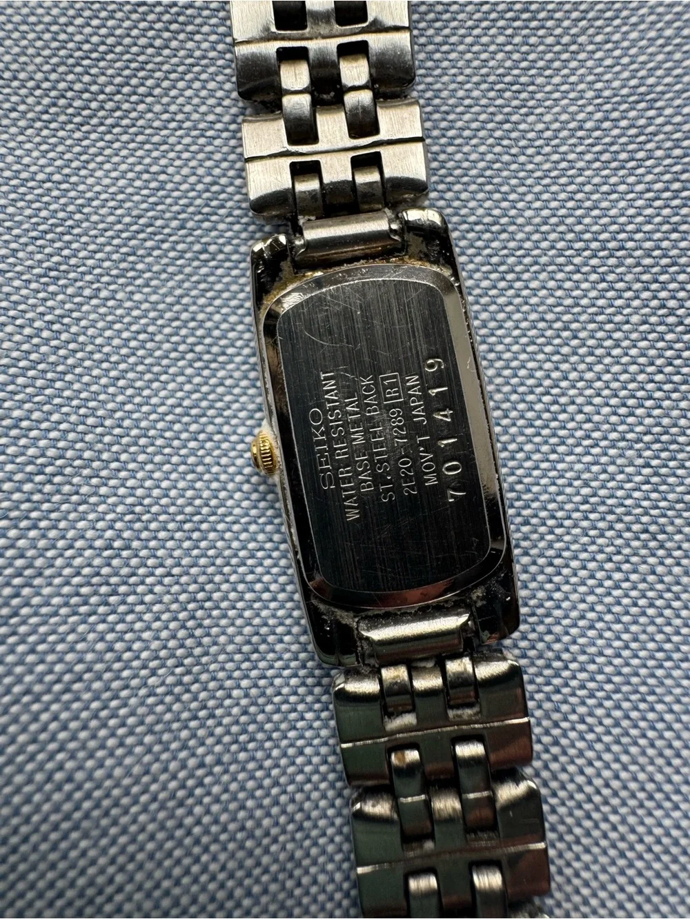 🔥VINTAGE SEIKO Tank watch Y2K RARE two tone sz XS Price Firm